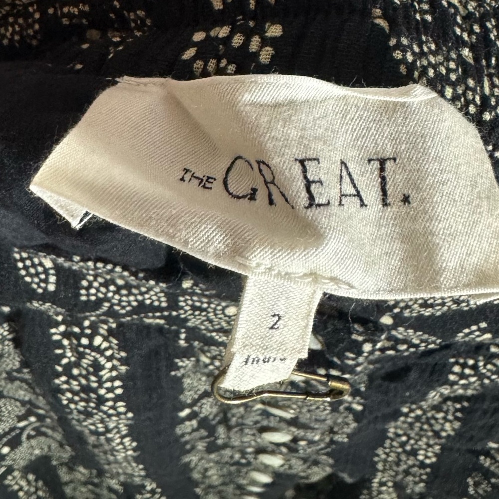 THE GREAT. Black and Cream Floral Maxi Skirt - Picture 9 of 13